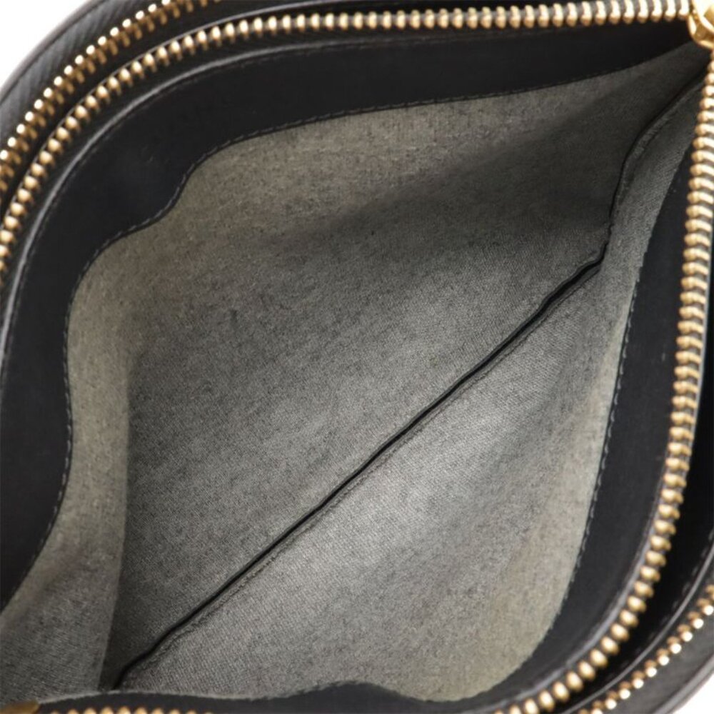 Celine Trio Large Shoulder Bag Pochette Crossbody Pouch Leather Black Silver - Picture 7 of 8